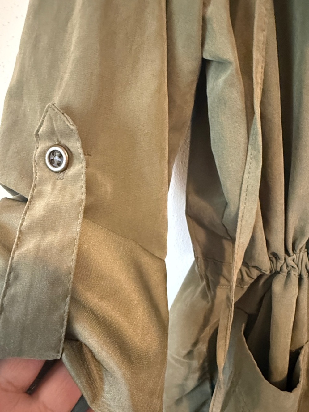 Love Tree Olive Hooded Utility Jacket with Drawstring Waist - Picture 4 of 7